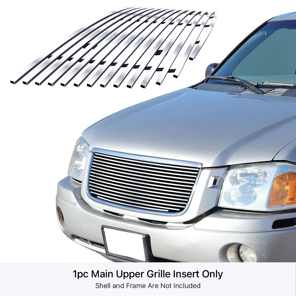 Tgautopart Billet Grille Combo For 2001-2009 GMC Envoy - Front Upper & Bumper Grilles, Polished Aluminum