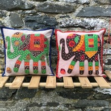 Elephant Patchwork Cotton Cushion Covers – Ethnic Hippy Boho Nomads Wales