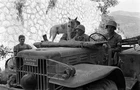 WW2 Photo WWII  US Army 3rd Infantry Military Police with Dog Italy 1944  / 1408