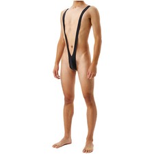 Hombres Mankini Traje de Baño Tanga V Eslinga Elastizada Sexy Ropa Interior Tirantes Body