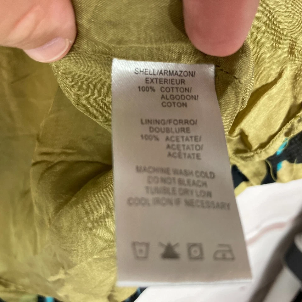 Falda Mac & Jac para mujer 2 amarilla floral algodón línea A ligera cremallera lateral Foto 4 de 4