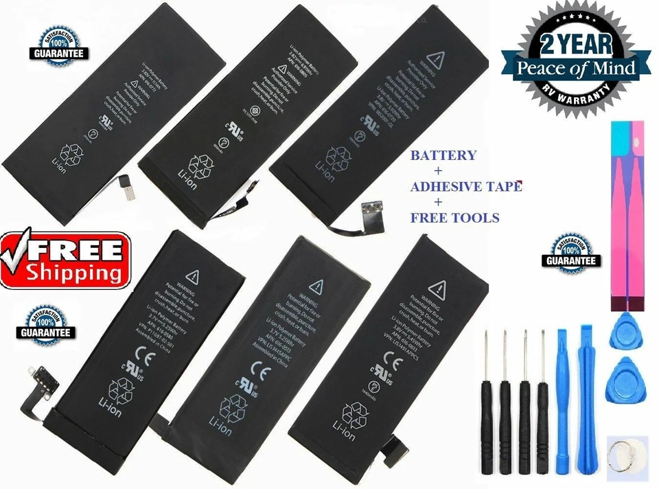 Lot 5 10 20 Replacement Internal Battery For iPhone 6S+ 7 8+ XR 12 13 14 15 PRO - Image 2 of 4
