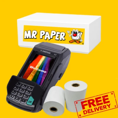 MR PAPER Castles V3 Thermal Till Rolls / Credit Card Machine Rolls / PDQ Rolls - 20 Rolls