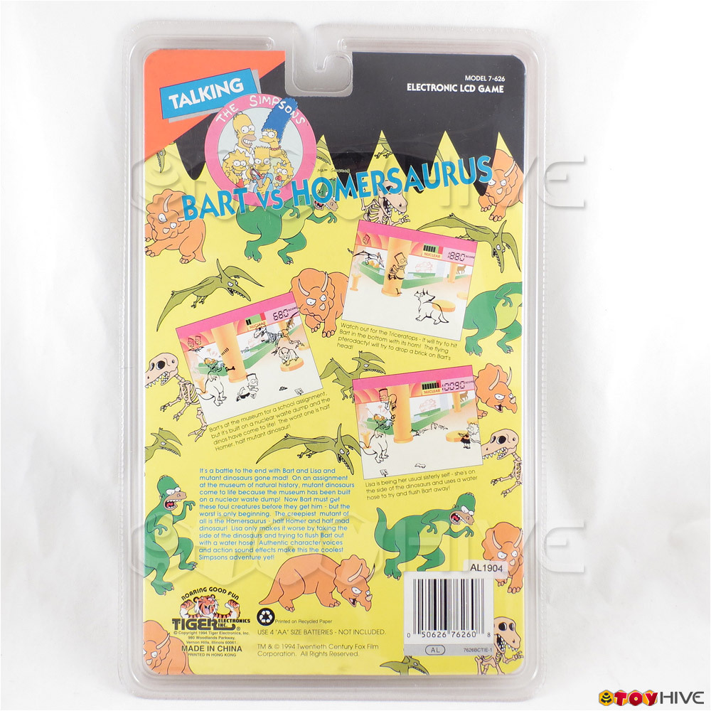 Simpsons - Bart vs Homersaurus Tiger talking electronic game LCD