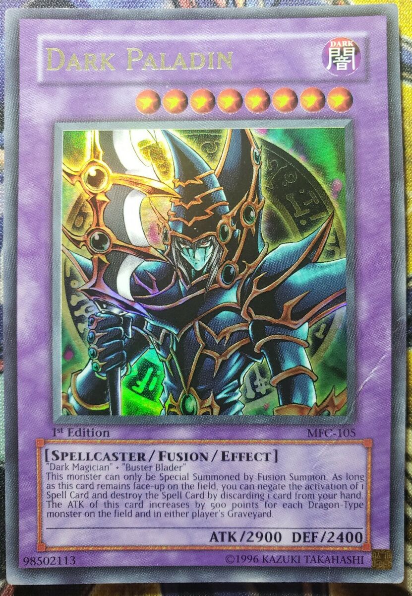 Yugioh Dark Paladin MFC-105 1st Edition Ultra Rare Damaged Yugioh Dark Paladin MFC-105 1st Edition Ultra Rare Damaged
