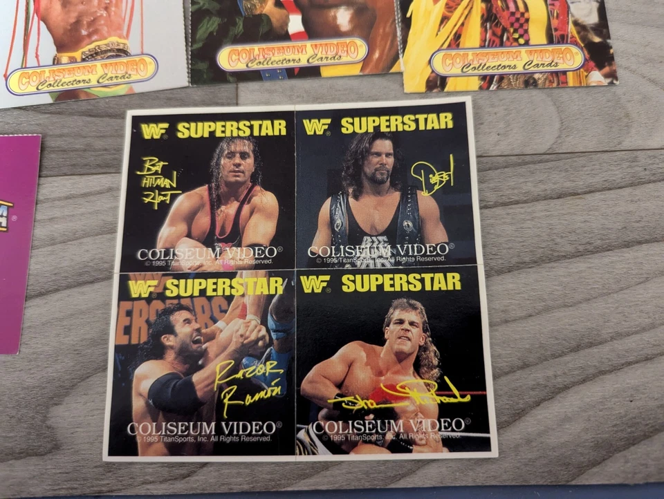 Lote de 14 tarjetas postales de video del Coliseo WWF 1993-1994 mini carteles pegatinas tarjetas Foto 3 de 4