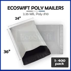 1-400 24 x 36 "EcoSwift" Poly Mailers Envelopes Plastic Shipping Bags 2.35 MIL