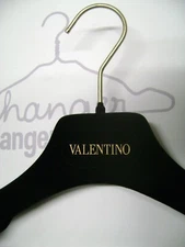 VALENTINO BLACK VELVET FELT 15" SUIT HANGERS SET 6