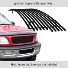 Fits 1997-1998 Ford Expedition/F-150/F-250 Upper Stainless Black Billet Grille
