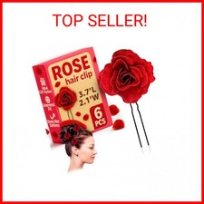 6Pcs Small Red Rose Hair Clip - Pleasant Colors Red Hair Accessories for Women 2