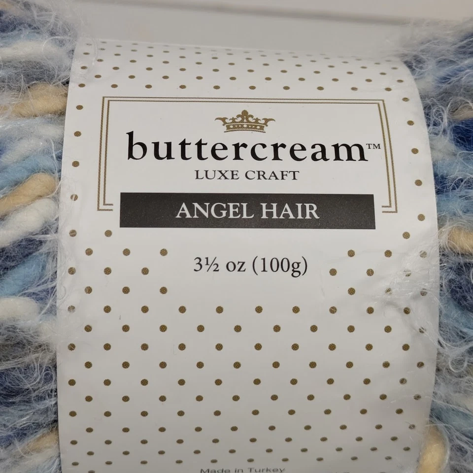 Hilo de pelo de ángel artesanal Buttercream Luxe AZUL TOPO BCAS-04 lote 4228 (1) 5wt 3,5 oz Foto 3 de 4