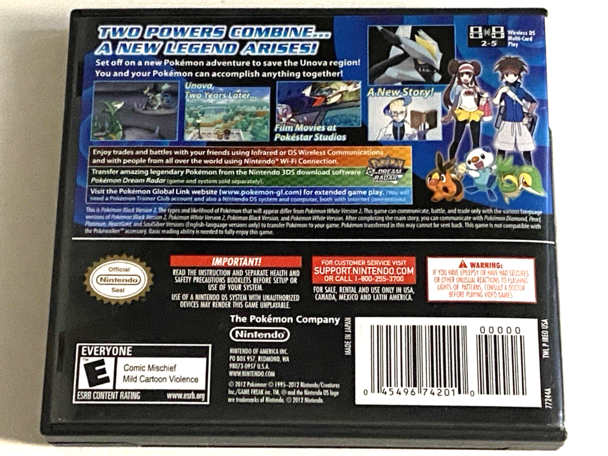 Pokemon Black Version 2 Nintendo DS Complete Game Authentic