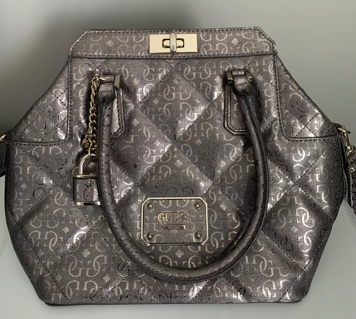 Guess - Lucienne, Bolso de mano Mujer, Multicolor (Polka Dot), 14x18x26