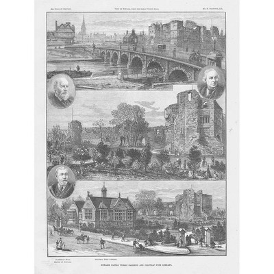 Newark Nottinghamshire Szene rund um die Stadt - antiker Druck 1889