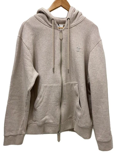 Felpa con cappuccio e zip BURBERRY LONDON M cotone beige 8050310 TB hardware logo cashmere