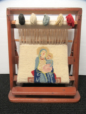 Vtg Weaving Loom Persian Wool Rug Salesman's Demo Sampler See Pics!!