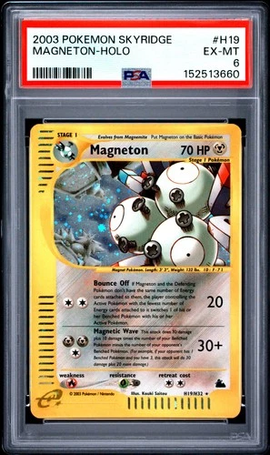 2003 POKEMON SKYRIDGE #H19 MAGNETON-HOLO PSA 6