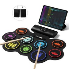 Electronic Drum Set 9 Pads Roll Up Drum Kit With Free App, Dual Built-in Spea...