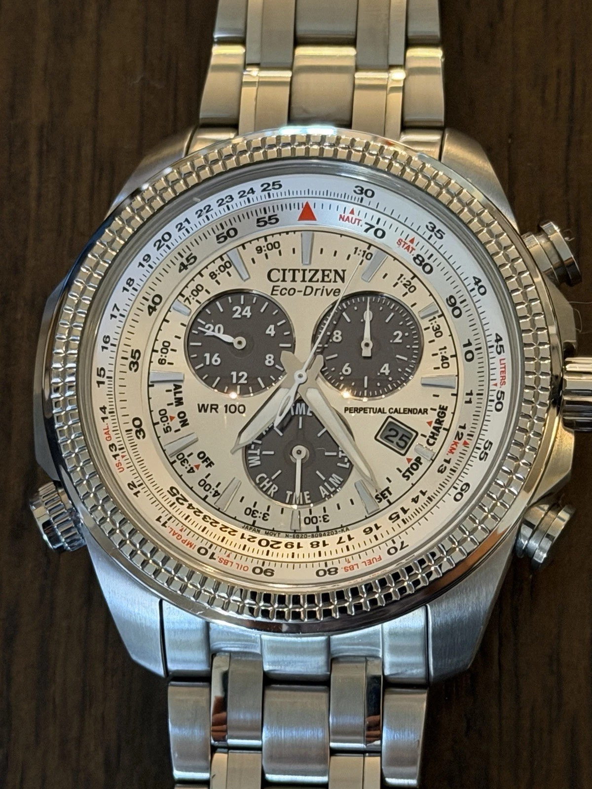 Citizen BL-5400-52A Eco-Drive Chronograph Stainless Steel Watch 100m WR