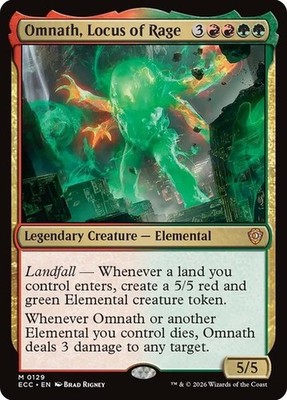 Omnath, Locus of Rage NM Legendary Rare MTG Commander: Lorwyn Eclipsed Regular