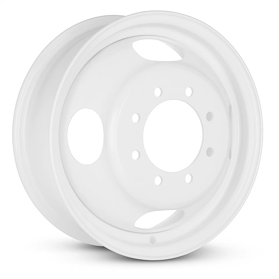 Rueda genuina OEM para Ford E-350 2007-2025 DRW 16 pulgadas llanta de acero blanco Foto 2 de 4