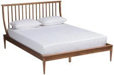 Baxton Studio Abel Walnut Brown Wood King Size Platform Bed