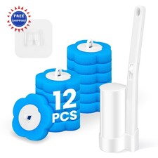 Toilet Brush Disposable Kit with 12 Refills KOKL Toilte Wand Holder Bowl Wands