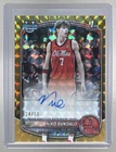 Niko Bundalo 2025 Bowman Chrome #CPA-NB Gold Geometric Refractor 1st RC Auto /50