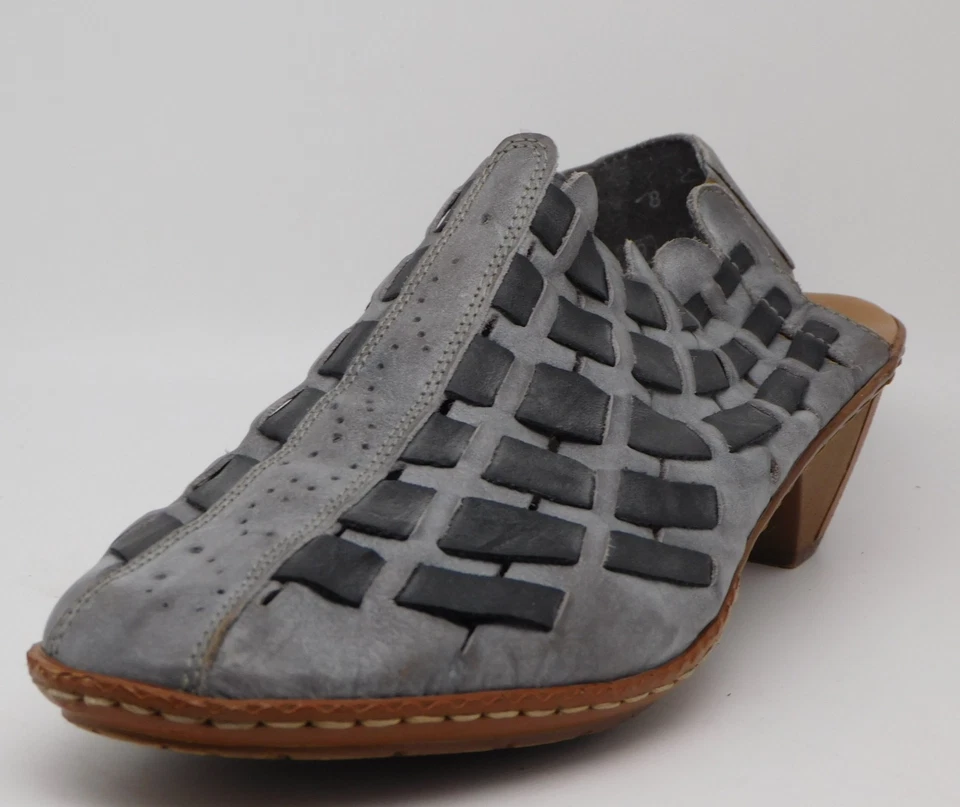 Reiker Sina Footwear Women Leather Suede Wedge Sandals Woven Slingback Size 39 - Image 2 of 4