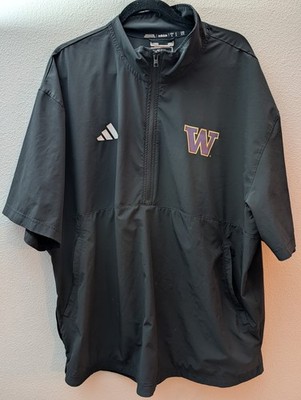 Adidas Washington Huskies 1/2 Zip Pullover Jacket   Men s XL   Black   NCAA