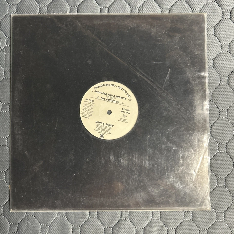 SIMPLE MINDS PROMISED YOU A MIRACLE RARE PROMO 12" VINYL 1981 VIRGIN VINTAGE - Image 2 of 4