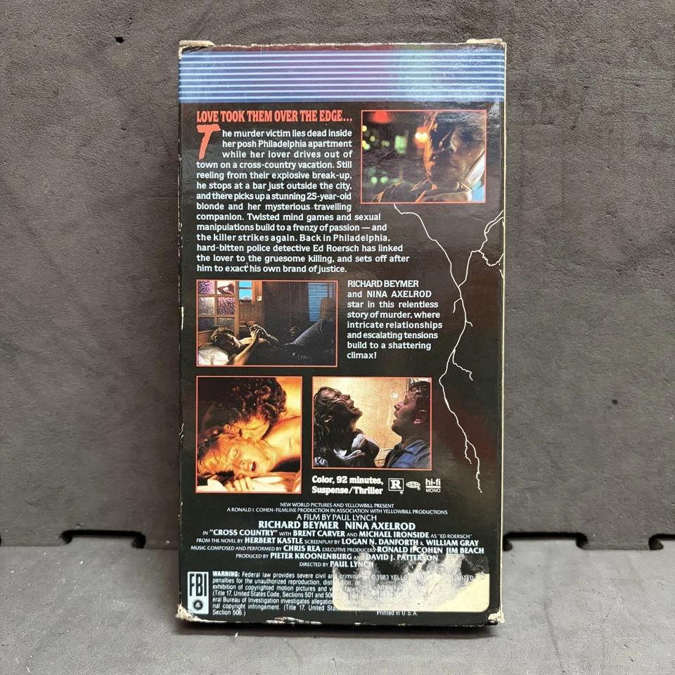 Cross Country VHS 1983 Richard Beymer Nina Axelrod Paul Lynch Suspense Thriller - Imagem 2 de 4
