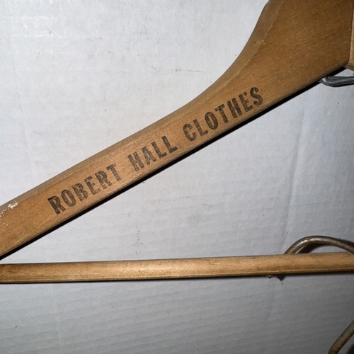Konvolut 2 Vintage Holz Kleiderbügel Werbung DETROIT - Bild 3 von 20