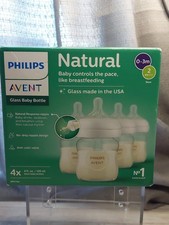 Philips Avent Natural Glass Baby Bottle Response Newborn - 4oz 4 PACK