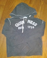 Guinness Brown Hoodie Official Merchandise L Full Zip Pockets Logo w/ Signature