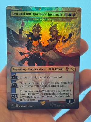 1X FOIL Len and Rin, Harmony Incarnate BORDERLESS MINT MTG Magic Hatsune Miku