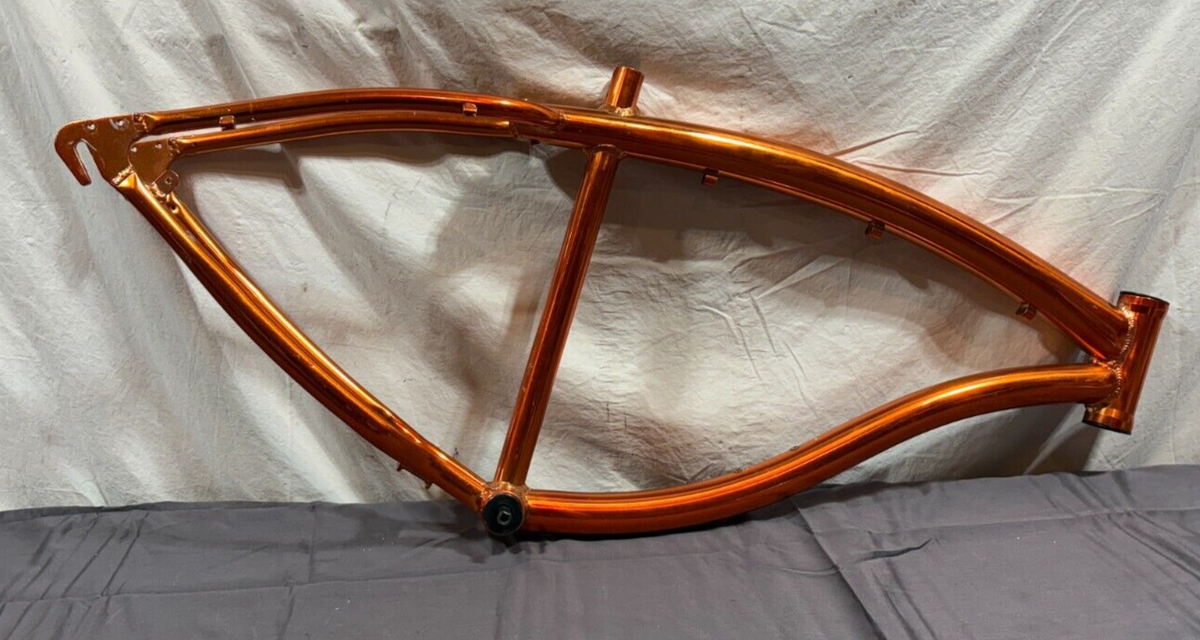 ローチャリ　オレンジメタリック ローチャリ オレンジメタリック Orange and Yellow Lowrider Bicycle