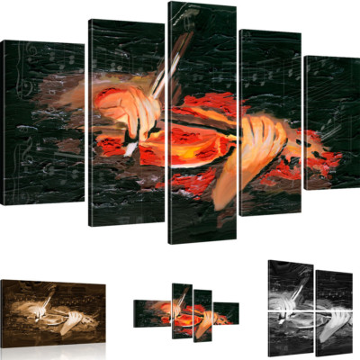 Bilder Geige Wandbild Musik Bilder auf Leinwand Musiknoten Kunstdruck