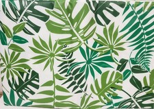 HEAVY FLANNEL BACK VINYL TABLECLOTH 52" x 52" Square 4 people GREEN LEAVES, HS