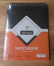 Artist Sketchbook 100 Sheet Deviazi  Top Spiral 9” X 12” 64lb New/Unopened 