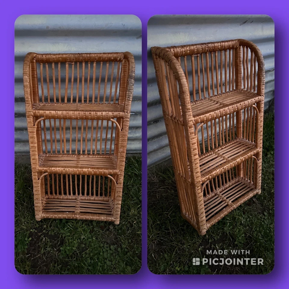 petite étagère murale rotin DLG vintage  - Photo 1/1
