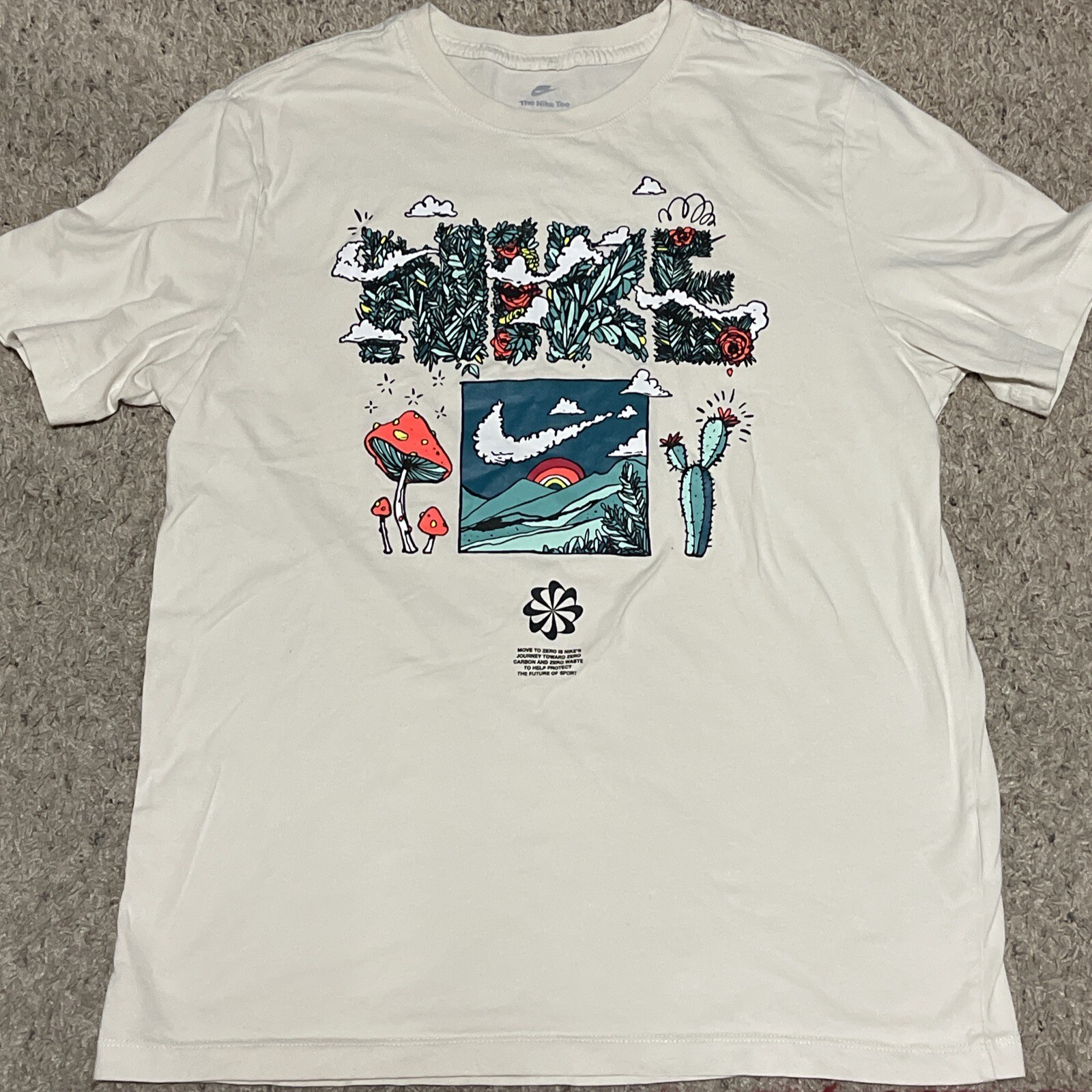 Nike Sportswear Cactus Floral Swoosh Logo Shirt biosphere, Men’s Size ...