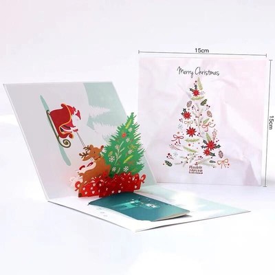 3d Pop Up Greeting Card Handmade Merry Christmas Card Ebay