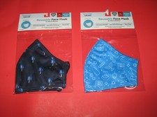 2 JEWISH REUSABLE FACE MASKS, HANUKKAH PRINT FACE MASKS, UNISEX ADULT - NEW