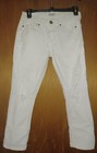 JUNIOR GIRLS WHITE JEANS W/ RIPPED FRONT. SIZE 5 BY MUDD EUC. STRAIGHT  LEG EUC  — photo 1