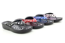 Aerosoft Polka Dot Ladies Orthopedic Comfortable Thong Flip Flop Sandals Black