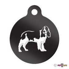 Springer Engraved Keychain Round Tag w/tab spaniel english Many Colors