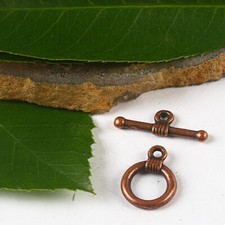 38sets copper-tone round toggle clasps H2192