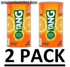 2 PACK - Tang Drink Powder, Orange 72 Oz - Makes 22 Quarts (Total 144 oz)