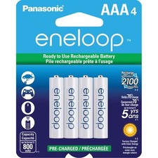 Panasonic AAA 4 Eneloop up to 2100 Charges Pre-Charged Batteries NEW